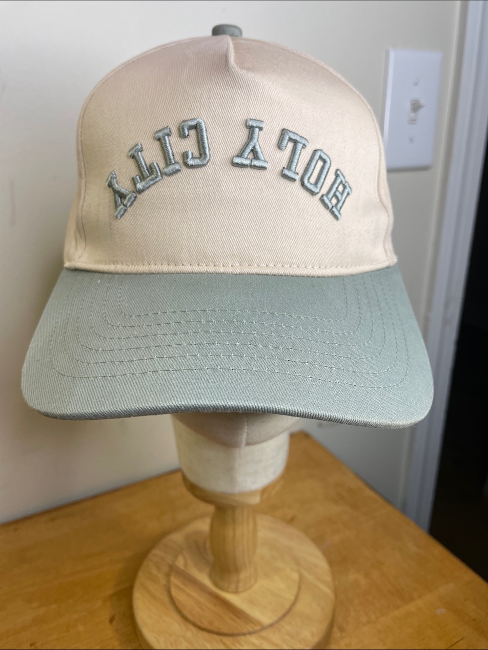 Unbranded Two-Tone Khaki and Sage 'Holy City' Baseball Cap